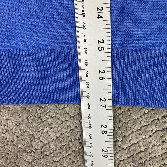 Brooks Brothers 346 Merino Wool Blend Sweater Men's Large Blue V-Neck Stretch - Picture 7 of 7